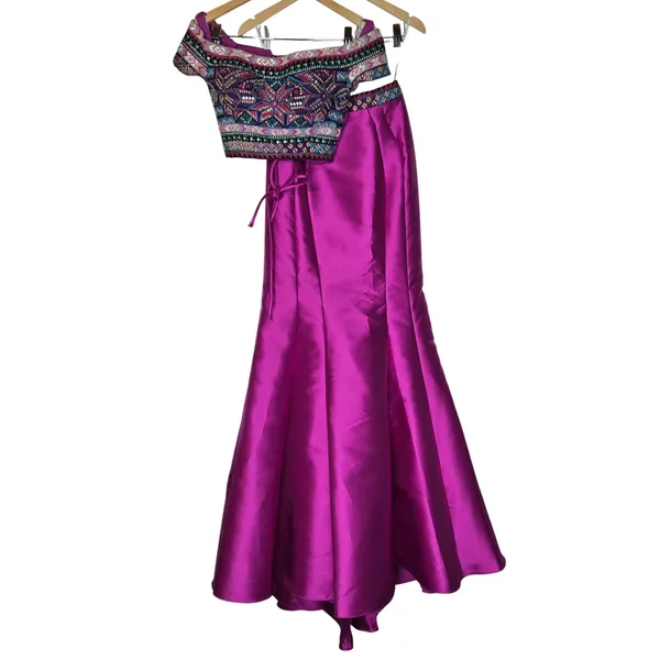 Ellie‎ Wilde 2 Piece Mermaid Embroidered Off The Shoulder Prom Dress 4 EW118038 - Image 2