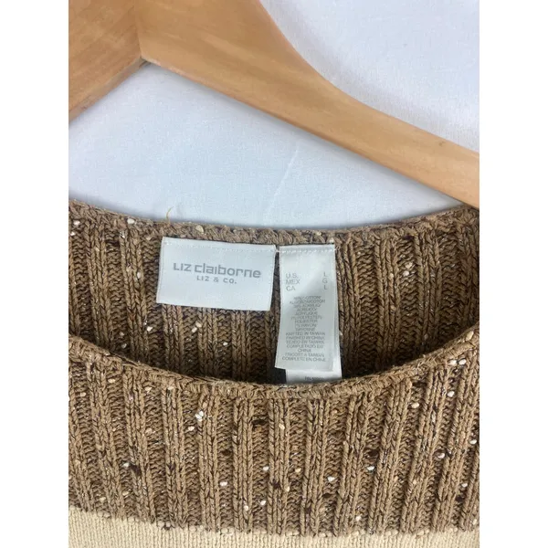 Liz Claiborne Mixed Stripe Knit Sweater Size Large - Image 3