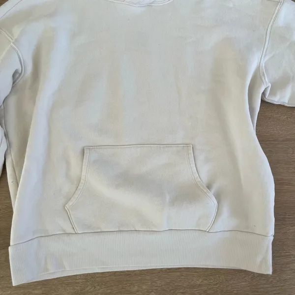 Beyond Yoga Cream WFH Fleece Hoodie Sweatshirt Oversized size Medium - Image 2