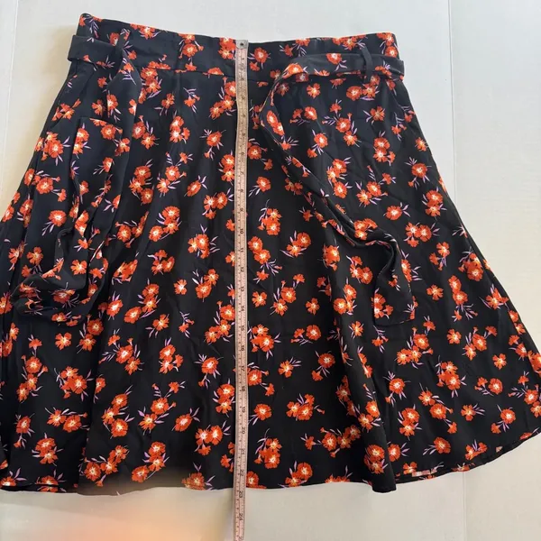 NWT Ann Taylor multicolor floral tie waist full skirted mini skirt Size 14 - Image 12