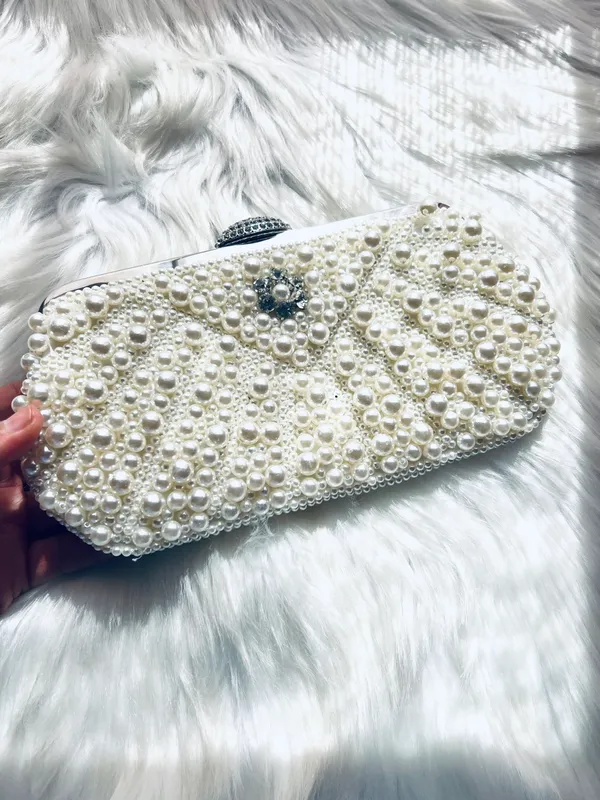 Bridal Clutch/Handbag Tan - Image 4