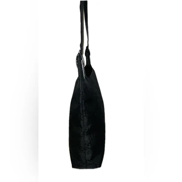 Authentic Gucci Black GG Monogram Shoulder Bag - Image 3