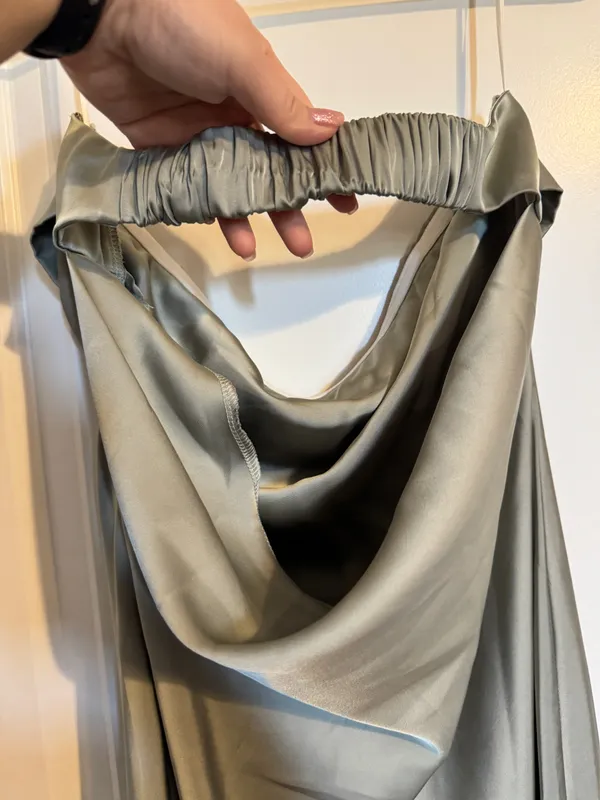 Amazon Sage green satin strapless dress - Image 5