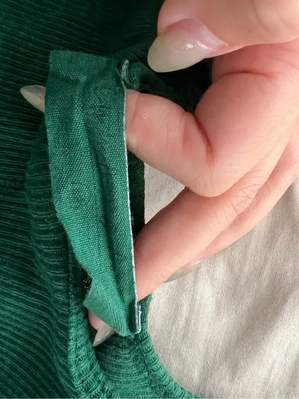 Green Ribbed Scoop Neck Tank Top - Image 2