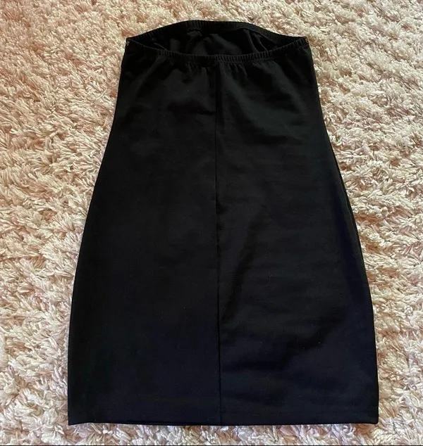 Unbranded Classic Basic Black Bodycon Stretchy Strapless Mini Dress - Image 8