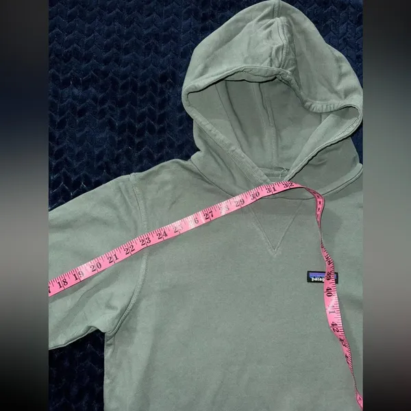 PATAGONIA Regenerative Organic Cotton Hoody‎ Sweatshirt Hemlock Green Size 2XS - Image 5