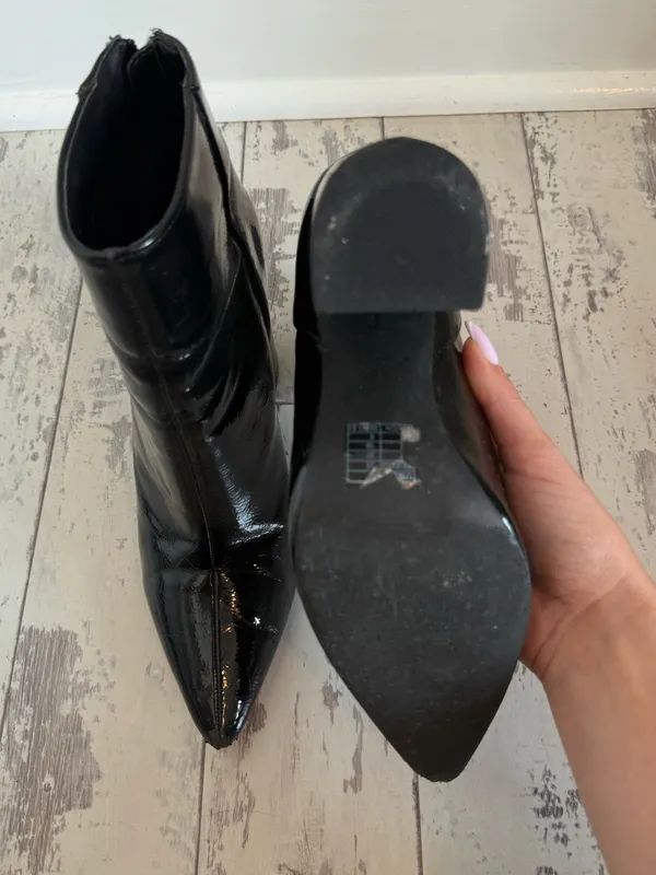 Forever 21 Black Patent Boots - Image 6
