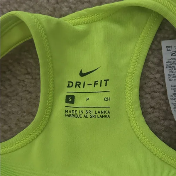 Nike Neon Lime Racerback Sports Bra with Black Band - Image 4