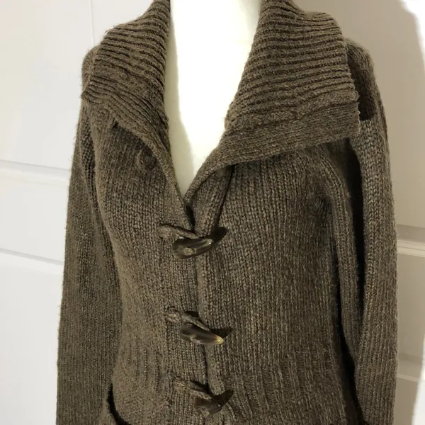 Mossimo Boho Long Line Sweater Fringe Cardigan Medium Pockets - Image 3