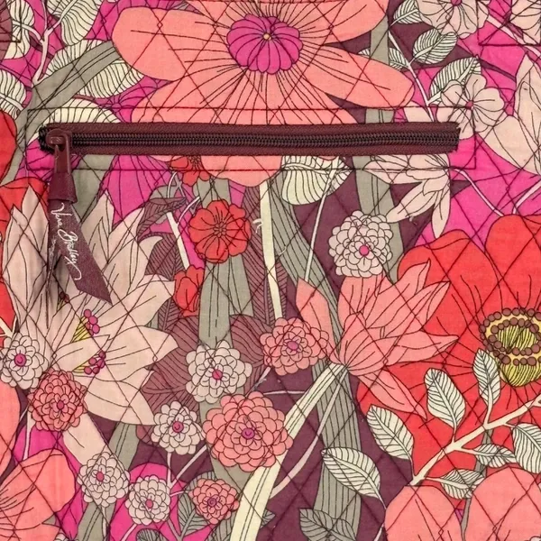 Vera Bradley Bohemian Blooms Floral Quilted Cotton Crossbody‎ Bag Pink Plum - Image 7
