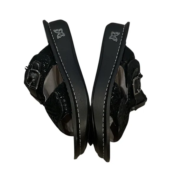 ALEGRIA PG LITE PEG-530 Black Dazzler Leather Slip On Slide Platform Sandals 39 - Image 4