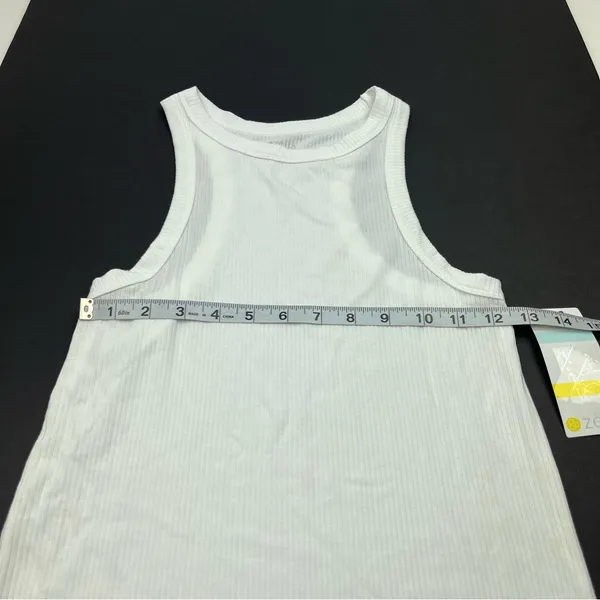 Zella White‎ Ribbed Tank Top Womens Size XS Extra Small Athletic Layer NEW *FLAW - Image 7