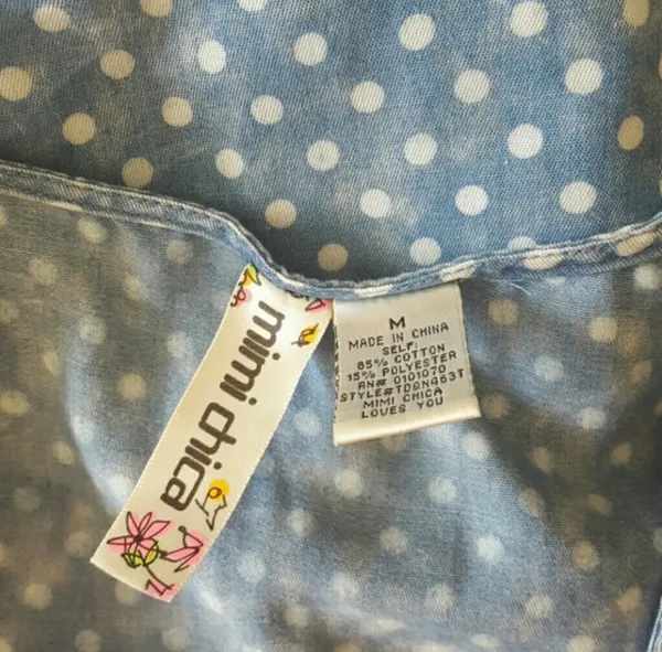 Mimi Chica Polka Dot Tie Top, Size Medium - Image 7