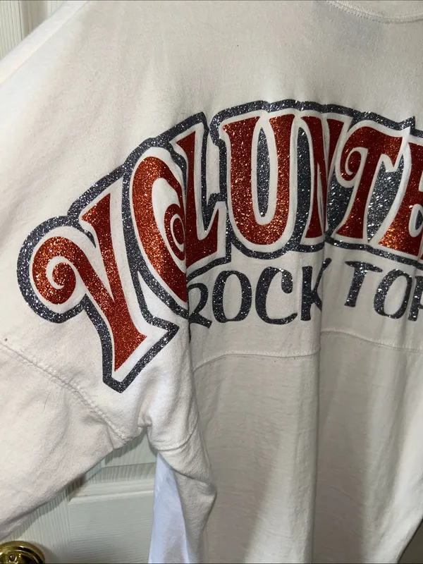 Pennant Tennessee Volunteers Game Day Long Sleeve Sparkle T-Shirt Sz Small Rocky Top - Image 4