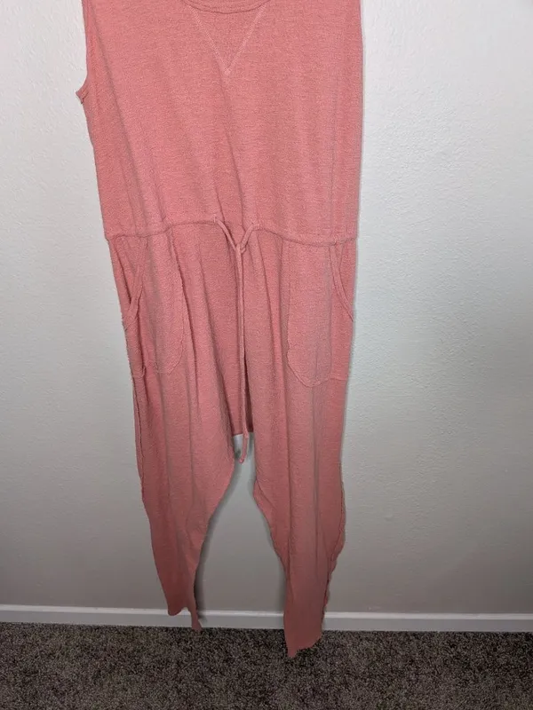 Free People Intimately Free On Cloud Rose Pink Sleeveless Cotton Jumpsuit Large - Image 3