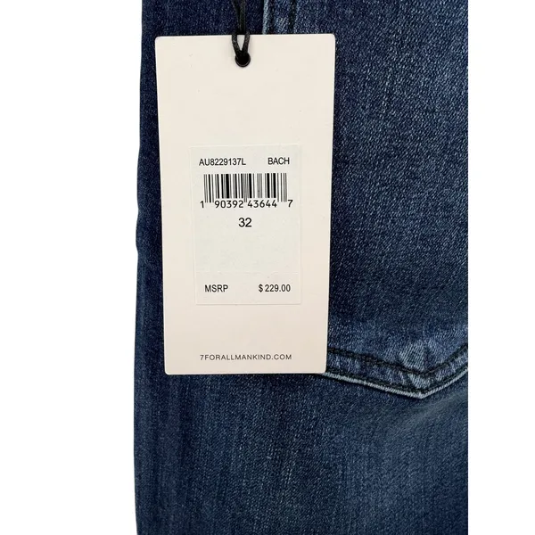 7 For All Mankind b(air) High Waist Ankle Skinny Jeans Blue Velvet Floral 32‎ - Image 4