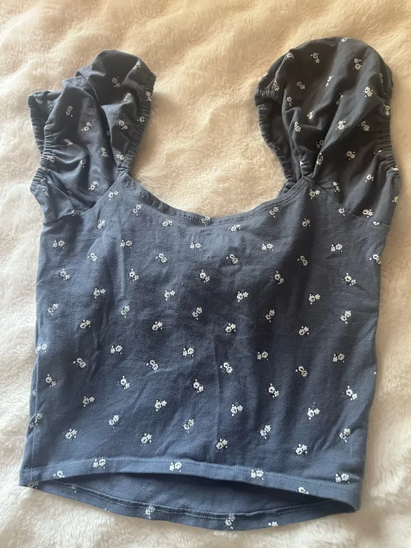 Hollister Ruffled Top Blue - Image 3