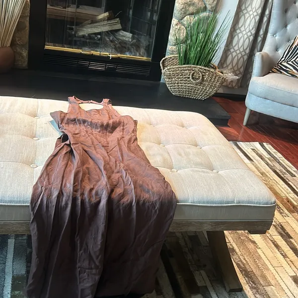 Dissh Brown Linen Full Length Jumper Size 10 - Image 3
