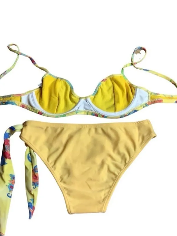 Recco brazilian bright yellow floral bikini - Image 5