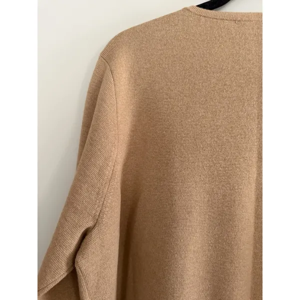 J. Crew Juliette Collarless Sweater Blazer Camel‎ Women's Size Large - Image 8