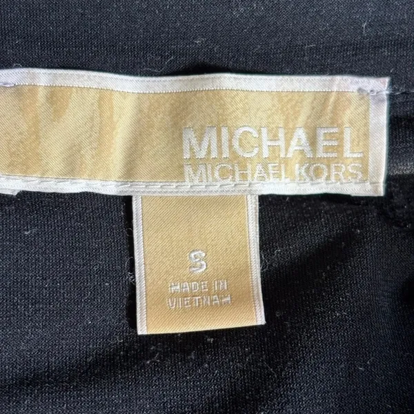 Michael Kors Belted‎ Mini Dress with Gold Chain Sz S Navy Blue - Image 7