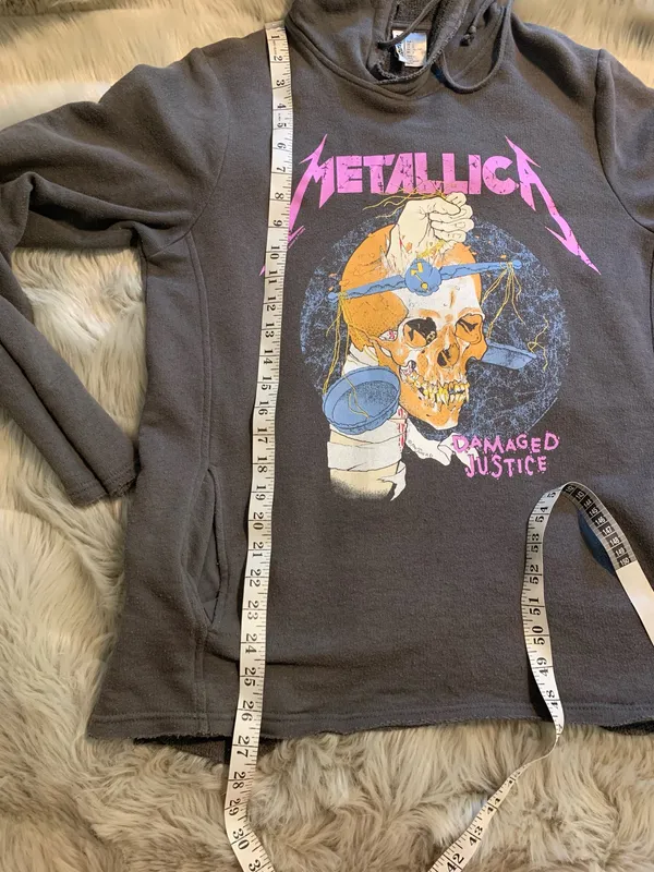 Divided by H&M Metallica Damaged Justice Graphic Hoodie Women's Size Large - Image 7