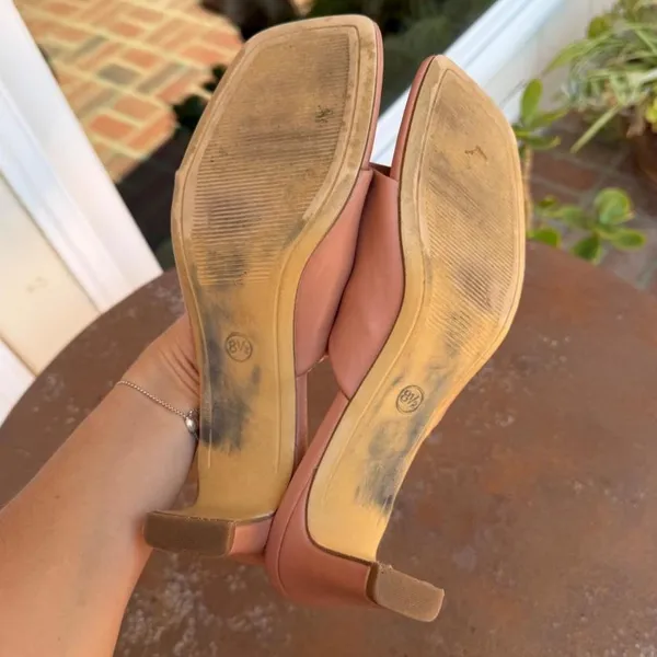 Target Women’s A New Day Annette Sandal 2.5” heels sz 8.5 in salmon - Image 5
