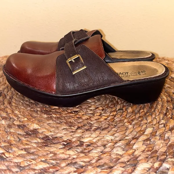NAOT Avignon Everyday Clog Luggage Brown / Mine Brown Leather Strap 9 EXC COND - Image 3