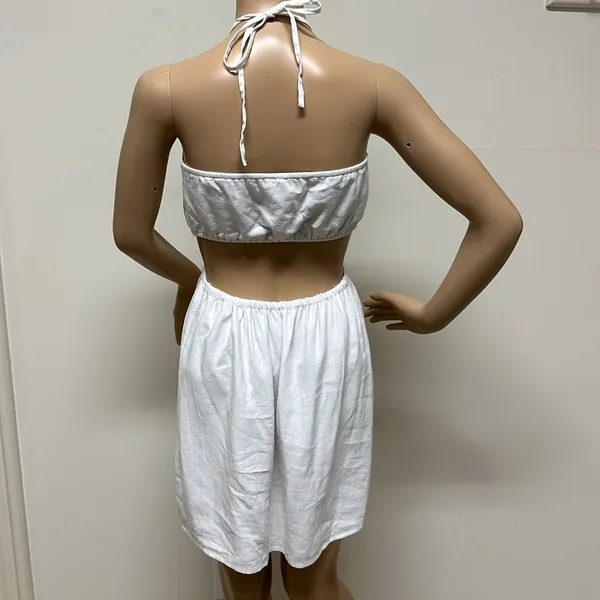 NWOT Abercrombie & Fitch White Open Back Halter Mini Dress - Image 8