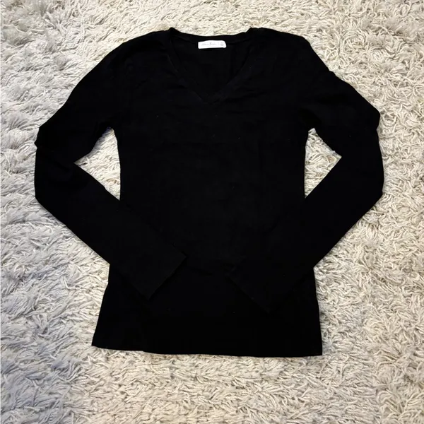 Active Basic Black Long Sleeve Top Size S - Image 2