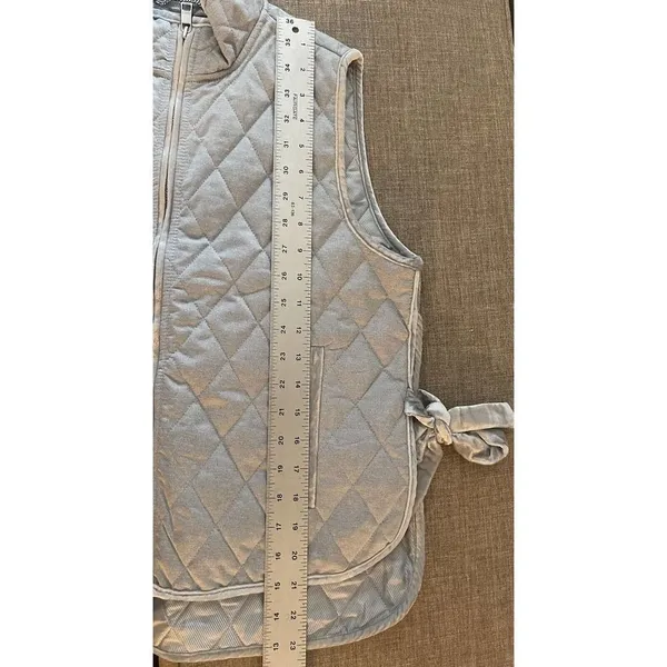 Banana Republic Womens Small Full Zip Sleeveless Jacket Vest Lined Velvet Trim - Image 7