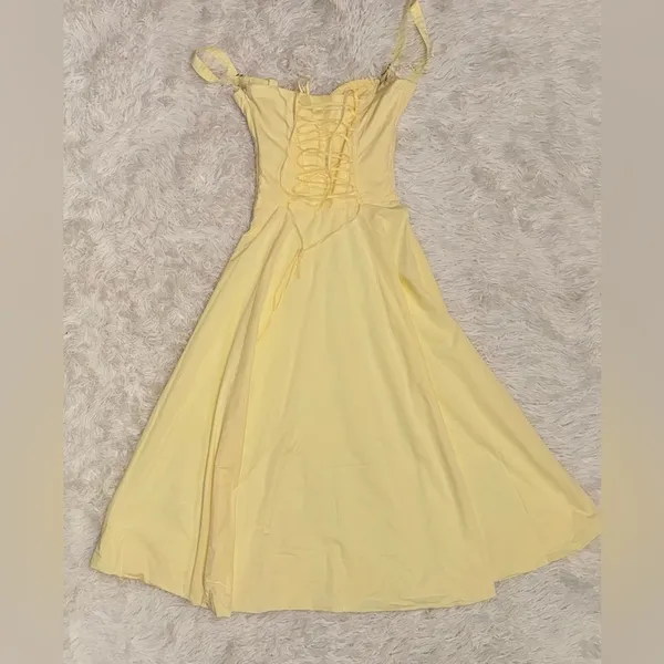 NWOT HOUSE OF CB 'Carmen' Buttercup Bustier Corset Yellow Sundress Sz XS - Image 8