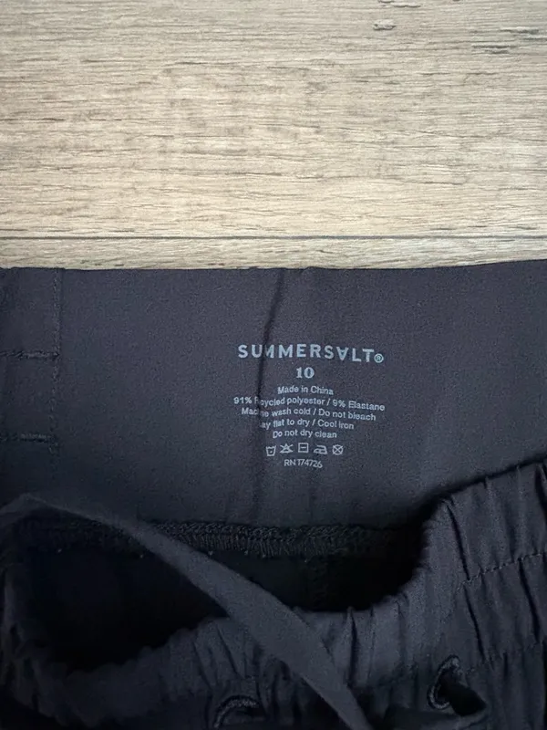 Summersalt Active Black Drawstring Shorts Sz 10 - Image 3