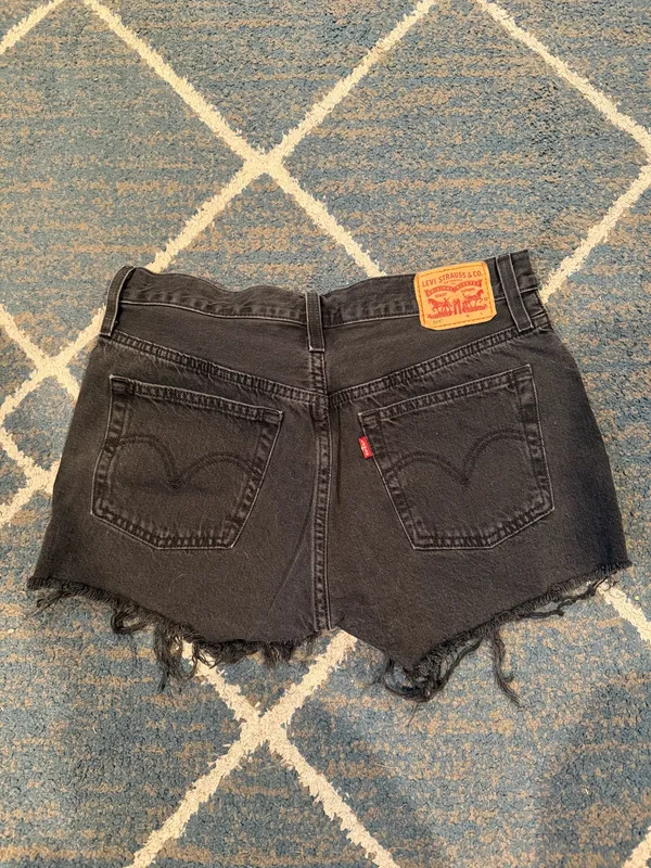 Women’s Levi’s Black Washed Jean Shorts - Image 2