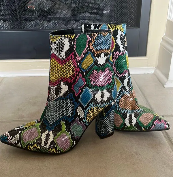 SNAKEPRINT BOOTS Multiple Size 7.5 - Image 3