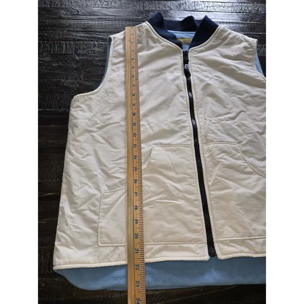 VINTAGE Old Navy Vest Womens Large Full Zip Nylon Shell Fleece - Image 5