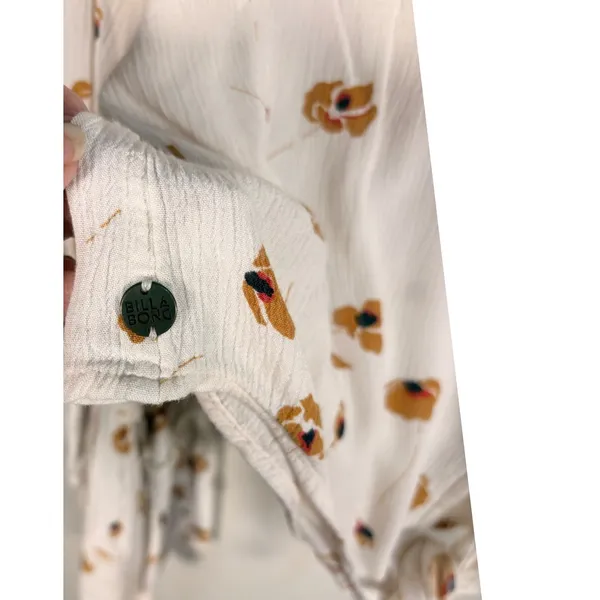 Billabong Lust Wild Floral Crop Tie Front Top Small Bell Sleeve Excellent Boho‎ - Image 10