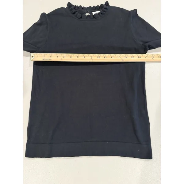 J Crew Sweater Womens Small Black 100% Cotton Lightweight Basic Layer Travel - Image 6