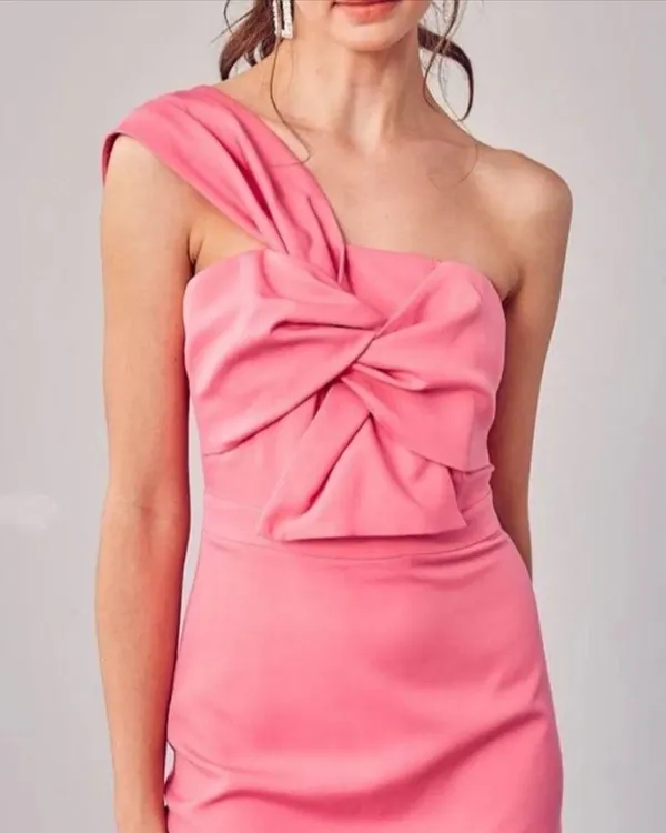 DO+BE Pink One-Shoulder Dress size xs/s - Image 3
