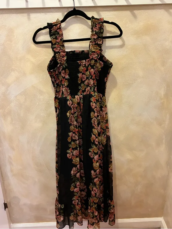 Women’s Maurices Black Floral Sleeveless Maxi Dress - Bkack Floral Size Small - Image 4