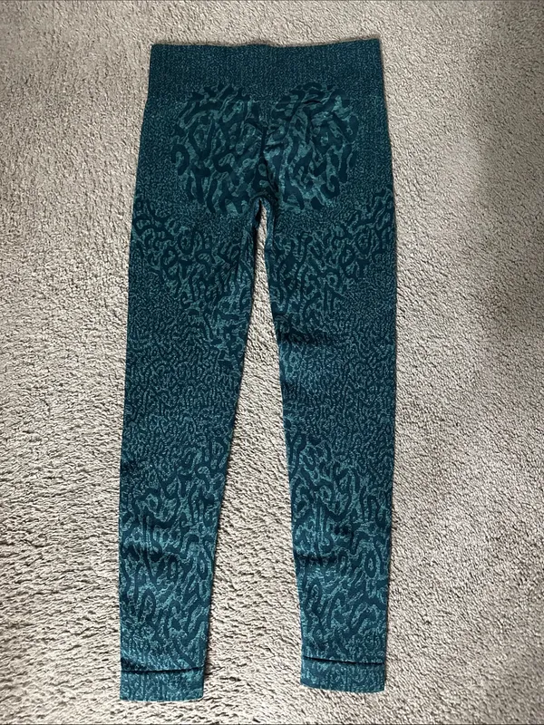 Gymshark Vital Seamless Teal Patterned Leggings - Image 5
