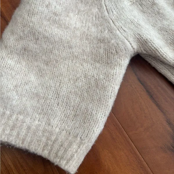 Garage Off-the-Shoulder Beige Sweater - Image 4