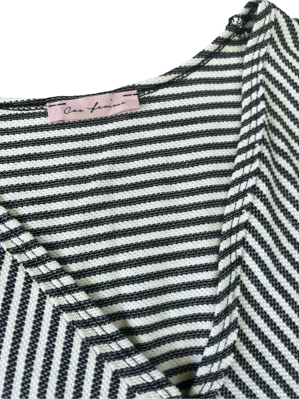 Ces Femme Black and White Striped Sleeveless Tank - Image 2