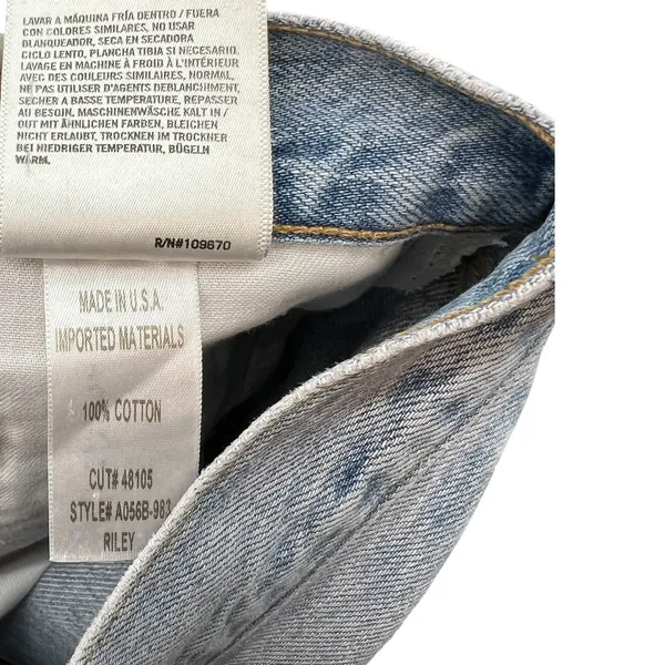 Agolde‎ Riley High Rise Straight Crop Jeans Denim Shatter Wash Blue Size 27 - Image 13