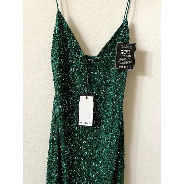 Retrofête Billie sequin-embellished midi dress Emerald Green Size S New - Image 4