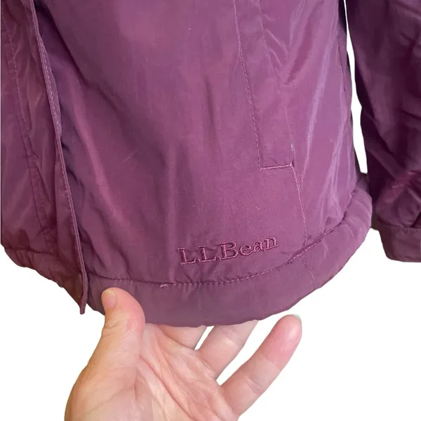 LL Bean Puffer Insulated Fleece Lined Burgundy Winter Coat Womens Size Medium - Image 7