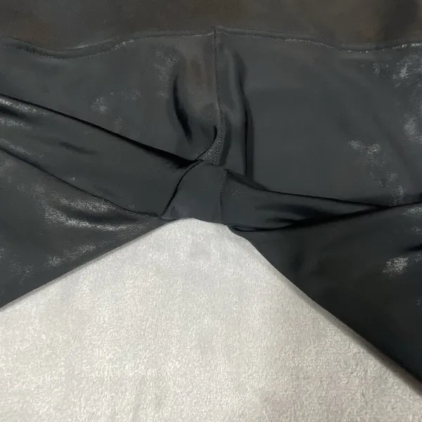 SPANX Faux Leather Leggings Black Womens Size XL Stretch Mid Rise Sleek Slimming - Image 5