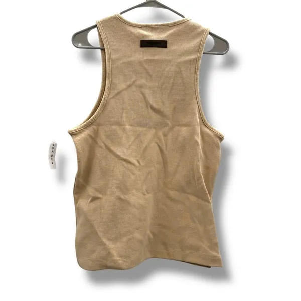 Fear of God NWT Essentials Tank Top Women's Medium Beige Sleeveless Logo Minimal - Image 2
