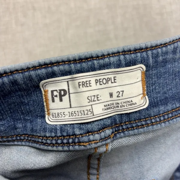 Free People Jeans Womens 27 Blue Medium Wash Mid Rise Flare Stretch Denim - Image 15