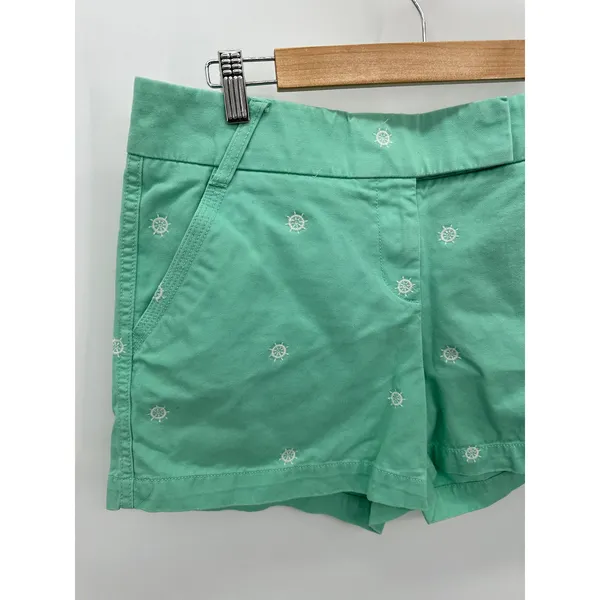 J.Crew Factory Womens Green Chino Sailor Shorts Embroidered Ship Wheel Size 10‎ - Image 3